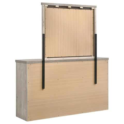 Castlewood Farmhouse 7-Drawer Dresser and Beveled Mirror Set