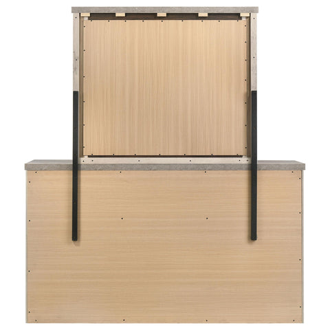 Castlewood Farmhouse 7-Drawer Dresser and Beveled Mirror Set