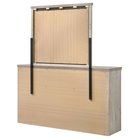 Castlewood Farmhouse 7-Drawer Dresser and Beveled Mirror Set