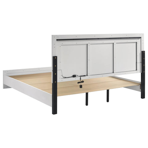 Cayenne 5-Piece Touch-Control LED Eastern King Bedroom Set White High Gloss