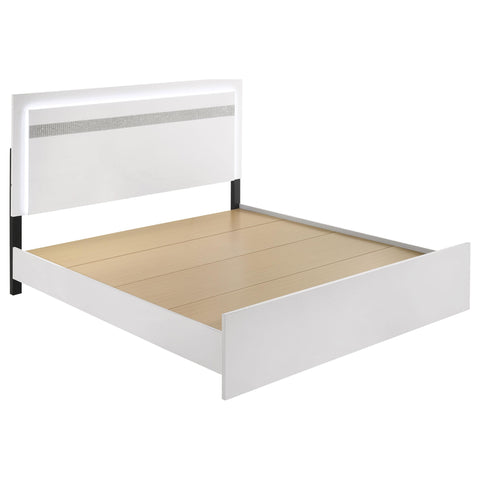 Cayenne Touch-Control LED Eastern King Platform Bed White High Gloss