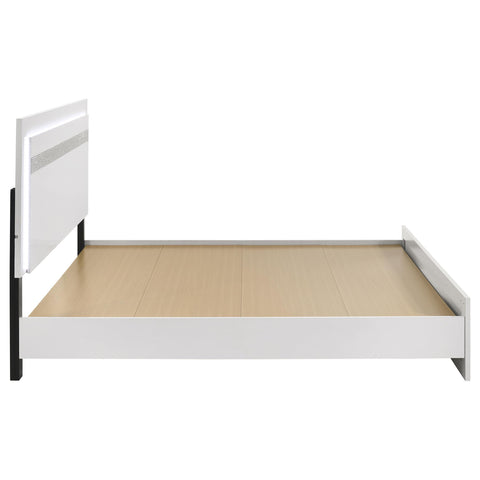 Cayenne Touch-Control LED Eastern King Platform Bed White High Gloss