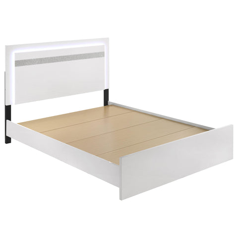 Cayenne 5-Piece Touch-Control LED Queen Bedroom Set White High Gloss