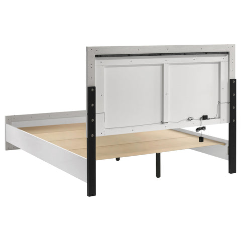 Cayenne 5-Piece Touch-Control LED Queen Bedroom Set White High Gloss