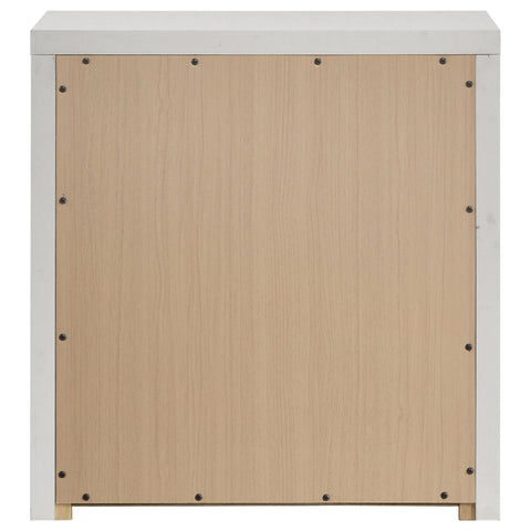 Cayenne Contemporary 2-Drawer Nightstand with Chrome Pulls White High Gloss