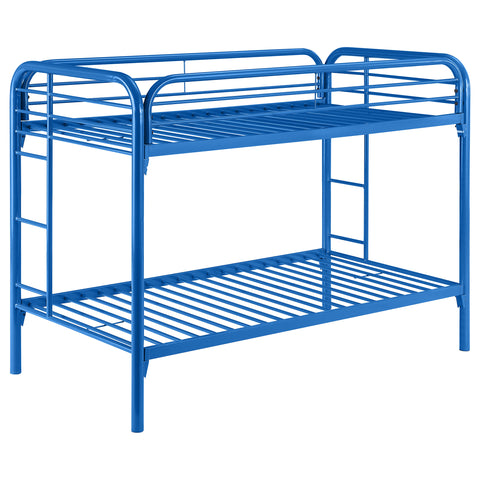 Marley Metal Twin Over Twin Bunk Bed BlueBlue