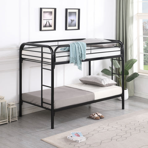 Marley Metal Twin Over Twin Bunk Bed BlackBlack
