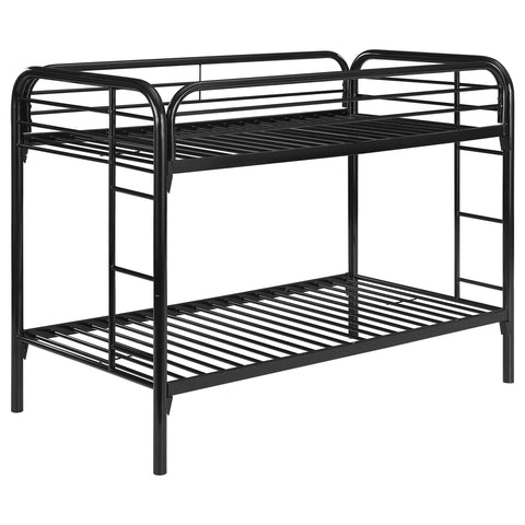 Marley Metal Twin Over Twin Bunk Bed BlackBlack