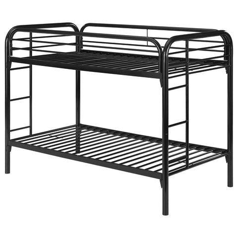 Marley Metal Twin Over Twin Bunk Bed BlackBlack
