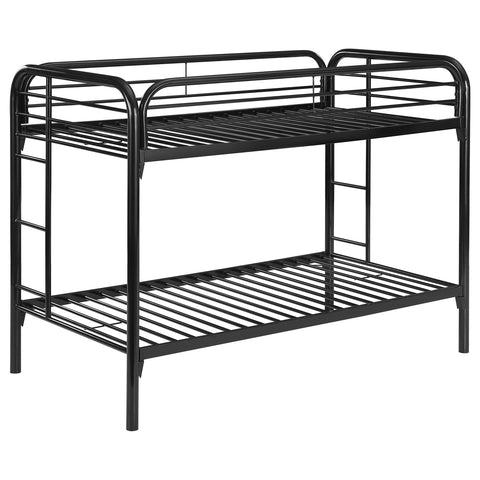 Marley Metal Twin Over Twin Bunk Bed BlackBlack
