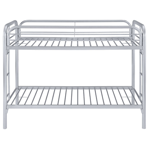 Marley Metal Twin Over Twin Bunk Bed SilverSilver