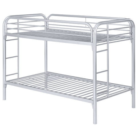 Marley Metal Twin Over Twin Bunk Bed SilverSilver