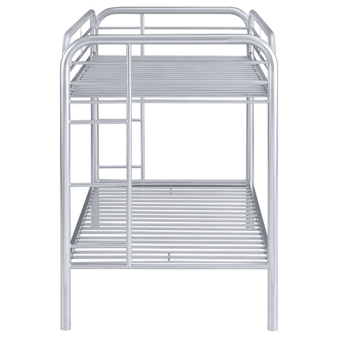 Marley Metal Twin Over Twin Bunk Bed SilverSilver