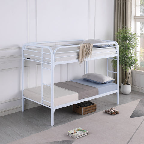 Marley Metal Twin Over Twin Bunk Bed WhiteWhite