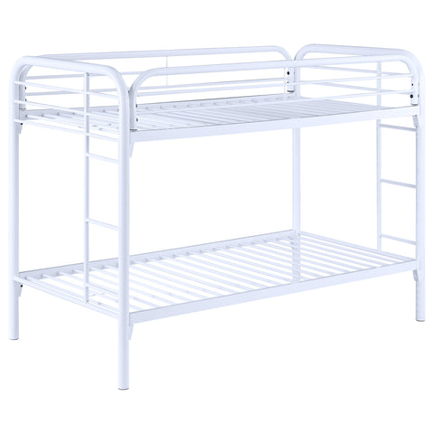 Marley Metal Twin Over Twin Bunk Bed WhiteWhite
