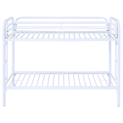 Marley Metal Twin Over Twin Bunk Bed WhiteWhite