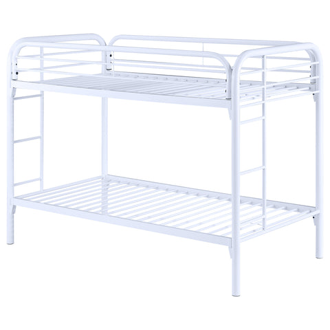Marley Metal Twin Over Twin Bunk Bed WhiteWhite