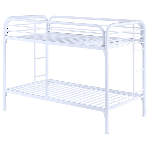 Marley Metal Twin Over Twin Bunk Bed WhiteWhite