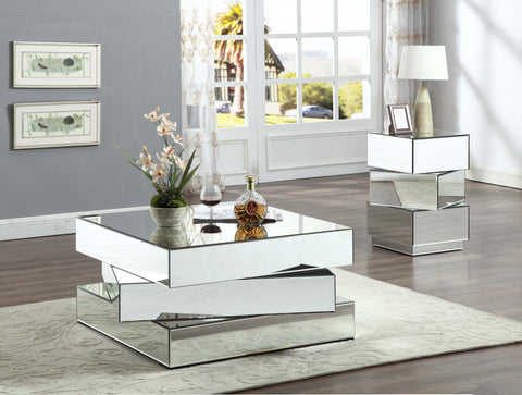 Iris Mirrored Mirrored Coffee Table, 1 Piece