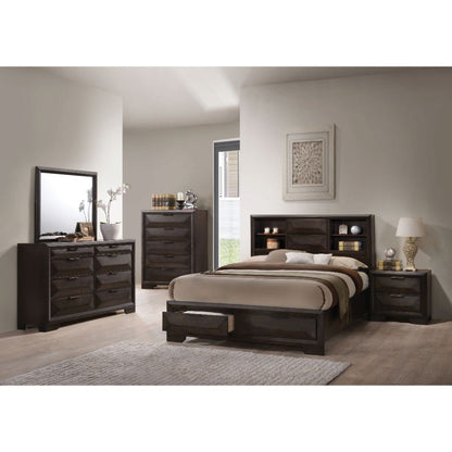 Amaka EK Bed W/Storage, Espresso Finish