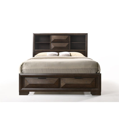 Amaka Queen Bed W/Storage, Espresso Finish