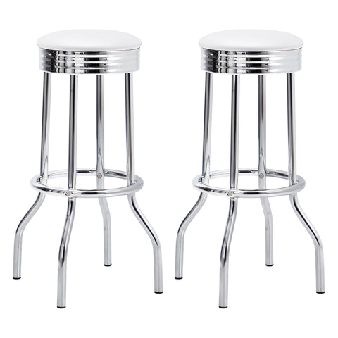 Kemper Upholstered Metal Swivel Bar Stool White (Set of 2)White