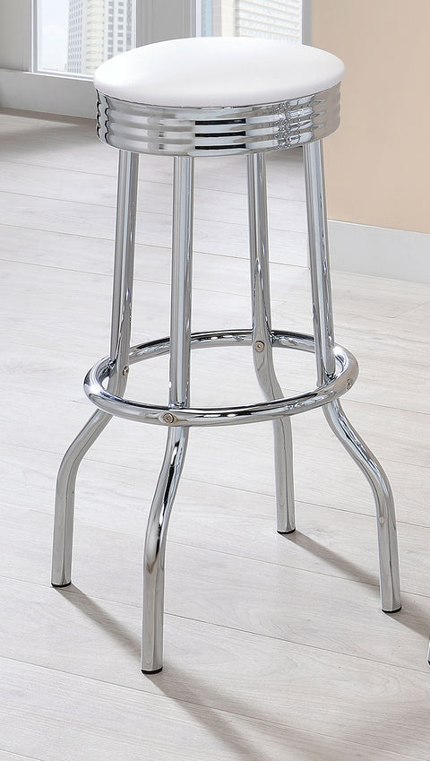 Kemper Upholstered Metal Swivel Bar Stool White (Set of 2)White