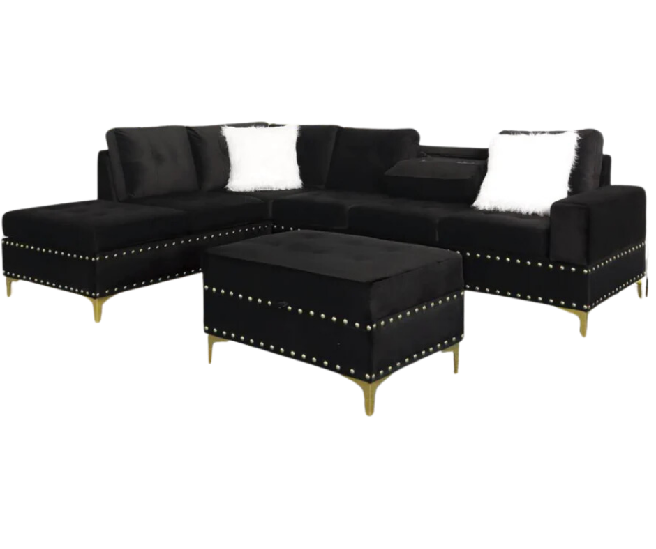 cecilia black sectional