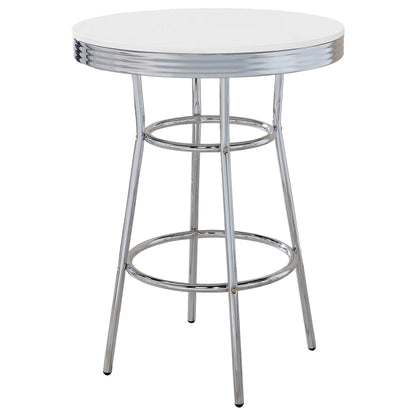 Kemper 3-piece Round 1950s Bistro Pub Bar Table Set WhiteWhite