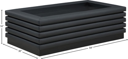 Brooke Black Faux Leather Coffee Table CT