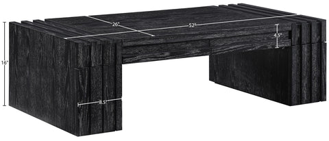 Opal Black Oak Veneer And Solid Wood Coffee Table, 1 Piece