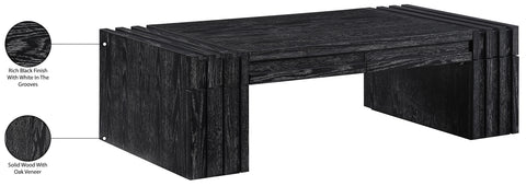 Opal Black Oak Veneer And Solid Wood Coffee Table, 1 Piece