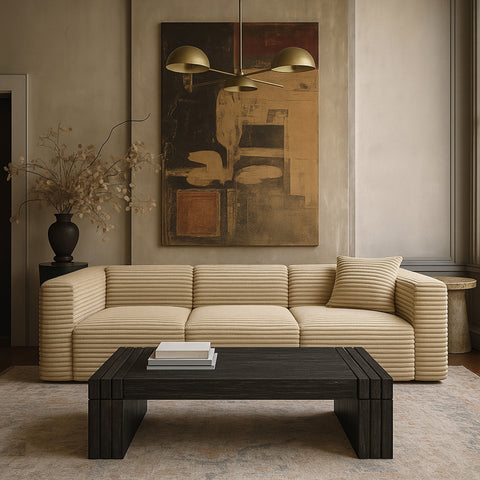Opal Black Oak Veneer And Solid Wood Coffee Table, 1 Piece