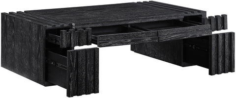 Opal Black Oak Veneer And Solid Wood Coffee Table, 1 Piece