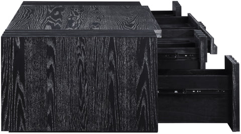 Opal Black Oak Veneer And Solid Wood Coffee Table, 1 Piece