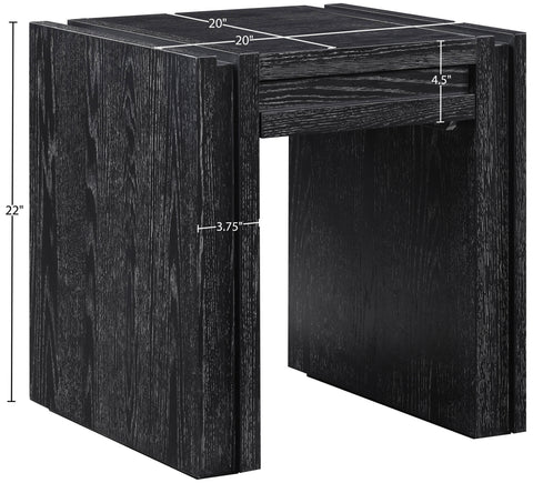 Opal Black Oak Veneer And Solid Wood End Table, 1 Piece