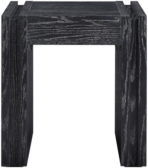 Opal Black Oak Veneer And Solid Wood End Table, 1 Piece