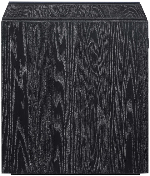 Opal Black Oak Veneer And Solid Wood End Table, 1 Piece