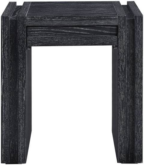 Opal Black Oak Veneer And Solid Wood End Table, 1 Piece