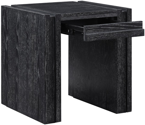 Opal Black Oak Veneer And Solid Wood End Table, 1 Piece