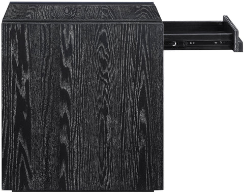 Opal Black Oak Veneer And Solid Wood End Table, 1 Piece