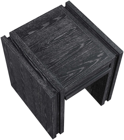 Opal Black Oak Veneer And Solid Wood End Table, 1 Piece