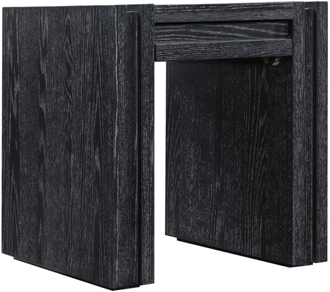 Opal Black Oak Veneer And Solid Wood End Table, 1 Piece