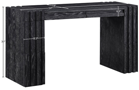Opal Black Oak Veneer And Solid Wood Console Table, 1 Piece