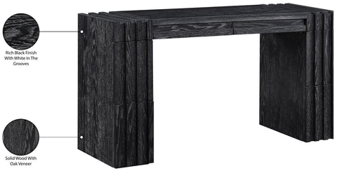 Opal Black Oak Veneer And Solid Wood Console Table, 1 Piece