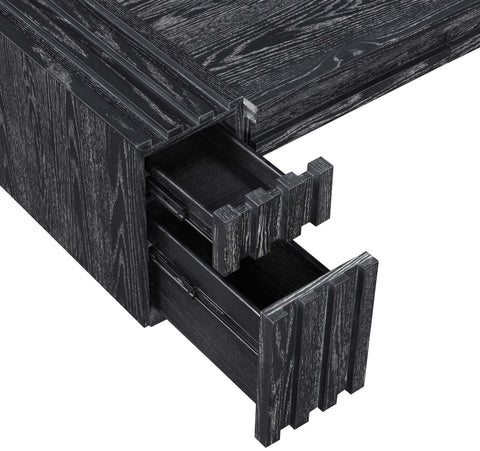 Opal Black Oak Veneer And Solid Wood Console Table, 1 Piece