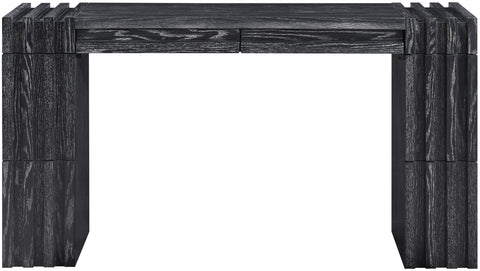 Opal Black Oak Veneer And Solid Wood Console Table, 1 Piece