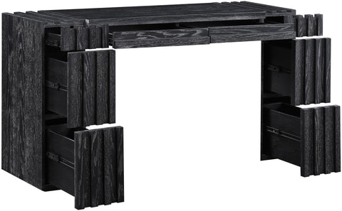 Opal Black Oak Veneer And Solid Wood Console Table, 1 Piece