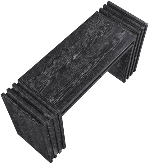Opal Black Oak Veneer And Solid Wood Console Table, 1 Piece