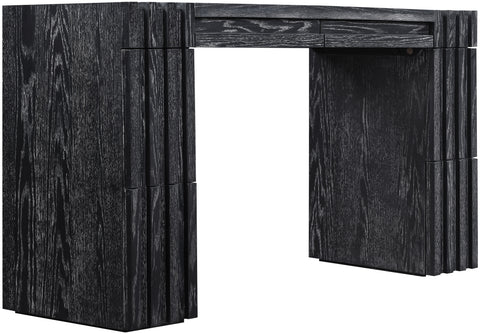 Opal Black Oak Veneer And Solid Wood Console Table, 1 Piece